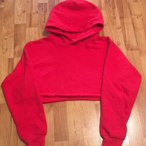 Aritzia TNA Red Cropped Hoodie Size Small